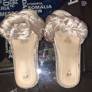 Stylish H&M Velour/Velvet Slides